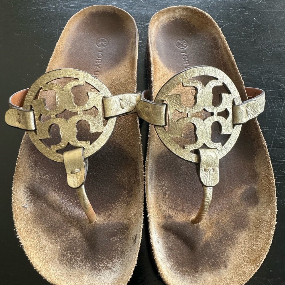 Tory Burch Miller Cloud Gold Sandals
